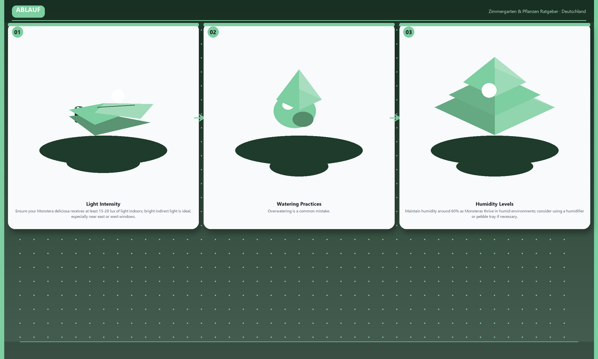 Ablauf: Light Intensity → Watering Practices → Humidity Levels